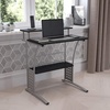 image:imageFlash Furniture Clifton Modern Office Computer Desk with Top and Bottom Storage Shelves Small Computer Desk for Home Office 28W BlackBlack
