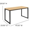 image:imageFlash Furniture Clifton Modern Office Computer Desk with Top and Bottom Storage Shelves Small Computer Desk for Home Office 28W BlackBlack
