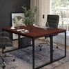 image:imageFlash Furniture Clifton Modern Office Computer Desk with Top and Bottom Storage Shelves Small Computer Desk for Home Office 28W BlackMahogany