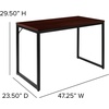 image:imageFlash Furniture Clifton Modern Office Computer Desk with Top and Bottom Storage Shelves Small Computer Desk for Home Office 28W BlackMahogany