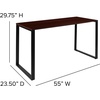 image:imageFlash Furniture Clifton Modern Office Computer Desk with Top and Bottom Storage Shelves Small Computer Desk for Home Office 28W BlackMahogany
