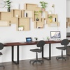 image:imageFlash Furniture Clifton Modern Office Computer Desk with Top and Bottom Storage Shelves Small Computer Desk for Home Office 28W BlackMahogany