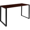 image:imageFlash Furniture Clifton Modern Office Computer Desk with Top and Bottom Storage Shelves Small Computer Desk for Home Office 28W BlackMahogany