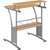 image:imageFlash Furniture Clifton Modern Office Computer Desk with Top and Bottom Storage Shelves Small Computer Desk for Home Office 28W BlackMaple