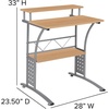 image:imageFlash Furniture Clifton Modern Office Computer Desk with Top and Bottom Storage Shelves Small Computer Desk for Home Office 28W BlackMaple