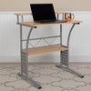 image:imageFlash Furniture Clifton Modern Office Computer Desk with Top and Bottom Storage Shelves Small Computer Desk for Home Office 28W BlackMaple