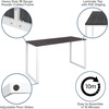 image:imageFlash Furniture Clifton Modern Office Computer Desk with Top and Bottom Storage Shelves Small Computer Desk for Home Office 28W BlackRustic Gray