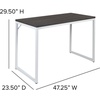 image:imageFlash Furniture Clifton Modern Office Computer Desk with Top and Bottom Storage Shelves Small Computer Desk for Home Office 28W BlackRustic Gray