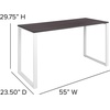 image:imageFlash Furniture Clifton Modern Office Computer Desk with Top and Bottom Storage Shelves Small Computer Desk for Home Office 28W BlackRustic Gray