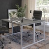 image:imageFlash Furniture Clifton Modern Office Computer Desk with Top and Bottom Storage Shelves Small Computer Desk for Home Office 28W BlackRustic Gray