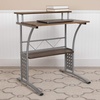 image:imageFlash Furniture Clifton Modern Office Computer Desk with Top and Bottom Storage Shelves Small Computer Desk for Home Office 28W BlackRustic Walnut