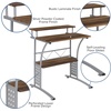 image:imageFlash Furniture Clifton Modern Office Computer Desk with Top and Bottom Storage Shelves Small Computer Desk for Home Office 28W BlackRustic Walnut