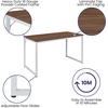 image:imageFlash Furniture Clifton Modern Office Computer Desk with Top and Bottom Storage Shelves Small Computer Desk for Home Office 28W BlackWalnut