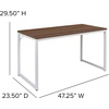 image:imageFlash Furniture Clifton Modern Office Computer Desk with Top and Bottom Storage Shelves Small Computer Desk for Home Office 28W BlackWalnut