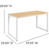 image:imageFlash Furniture Clifton Modern Office Computer Desk with Top and Bottom Storage Shelves Small Computer Desk for Home Office 28W BlackWhite