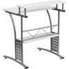 image:imageFlash Furniture Clifton Modern Office Computer Desk with Top and Bottom Storage Shelves Small Computer Desk for Home Office 28W BlackWhite