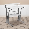 image:imageFlash Furniture Clifton Modern Office Computer Desk with Top and Bottom Storage Shelves Small Computer Desk for Home Office 28W BlackWhite