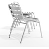 image:imageFlash Furniture Commercial Aluminum IndoorOutdoor Restaurant Stack Chair with Triple Slat BackAluminum