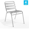 image:imageFlash Furniture Commercial Aluminum IndoorOutdoor Restaurant Stack Chair with Triple Slat BackAluminum