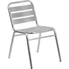 image:imageFlash Furniture Commercial Aluminum IndoorOutdoor Restaurant Stack Chair with Triple Slat BackAluminum