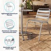 image:imageFlash Furniture Commercial Aluminum IndoorOutdoor Restaurant Stack Chair with Triple Slat BackAluminum