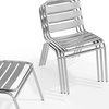 image:imageFlash Furniture Commercial Aluminum IndoorOutdoor Restaurant Stack Chair with Triple Slat BackAluminum