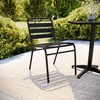 image:imageFlash Furniture Commercial Aluminum IndoorOutdoor Restaurant Stack Chair with Triple Slat BackBlack