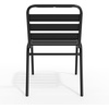 image:imageFlash Furniture Commercial Aluminum IndoorOutdoor Restaurant Stack Chair with Triple Slat BackBlack