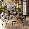 image:imageFlash Furniture Commercial Aluminum IndoorOutdoor Restaurant Stack Chair with Triple Slat BackBlack