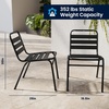 image:imageFlash Furniture Commercial Aluminum IndoorOutdoor Restaurant Stack Chair with Triple Slat BackBlack