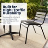 image:imageFlash Furniture Commercial Aluminum IndoorOutdoor Restaurant Stack Chair with Triple Slat BackBlack