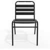 image:imageFlash Furniture Commercial Aluminum IndoorOutdoor Restaurant Stack Chair with Triple Slat BackBlack