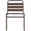 image:imageFlash Furniture Commercial Aluminum IndoorOutdoor Restaurant Stack Chair with Triple Slat BackBronze