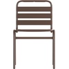 image:imageFlash Furniture Commercial Aluminum IndoorOutdoor Restaurant Stack Chair with Triple Slat BackBronze