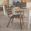 image:imageFlash Furniture Commercial Aluminum IndoorOutdoor Restaurant Stack Chair with Triple Slat BackBronze