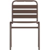 image:imageFlash Furniture Commercial Aluminum IndoorOutdoor Restaurant Stack Chair with Triple Slat BackBronze