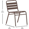 image:imageFlash Furniture Commercial Aluminum IndoorOutdoor Restaurant Stack Chair with Triple Slat BackBronze