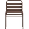 image:imageFlash Furniture Commercial Aluminum IndoorOutdoor Restaurant Stack Chair with Triple Slat BackBronze
