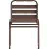 image:imageFlash Furniture Commercial Aluminum IndoorOutdoor Restaurant Stack Chair with Triple Slat BackBronze