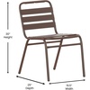 image:imageFlash Furniture Commercial Aluminum IndoorOutdoor Restaurant Stack Chair with Triple Slat BackBronze