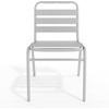 image:imageFlash Furniture Commercial Aluminum IndoorOutdoor Restaurant Stack Chair with Triple Slat BackSilver
