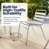image:imageFlash Furniture Commercial Aluminum IndoorOutdoor Restaurant Stack Chair with Triple Slat BackSilver