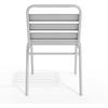image:imageFlash Furniture Commercial Aluminum IndoorOutdoor Restaurant Stack Chair with Triple Slat BackSilver