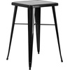 image:imageFlash Furniture Commercial Grade 2375 Square Blue Metal IndoorOutdoor Bar Table Set with 2 Stools with BacksBlack