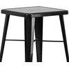 image:imageFlash Furniture Commercial Grade 2375 Square Blue Metal IndoorOutdoor Bar Table Set with 2 Stools with BacksBlack