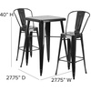image:imageFlash Furniture Commercial Grade 2375 Square Blue Metal IndoorOutdoor Bar Table Set with 2 Stools with BacksRed