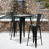 image:imageFlash Furniture Commercial Grade 2375 Square Blue Metal IndoorOutdoor Bar Table Set with 2 Stools with BacksRed