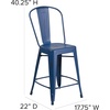 image:imageFlash Furniture Commercial Grade 24 High Black Metal IndoorOutdoor Counter Height Stool with Removable BackAntique Blue
