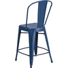 image:imageFlash Furniture Commercial Grade 24 High Black Metal IndoorOutdoor Counter Height Stool with Removable BackAntique Blue