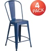 image:imageFlash Furniture Commercial Grade 24 High Black Metal IndoorOutdoor Counter Height Stool with Removable BackAntique Blue